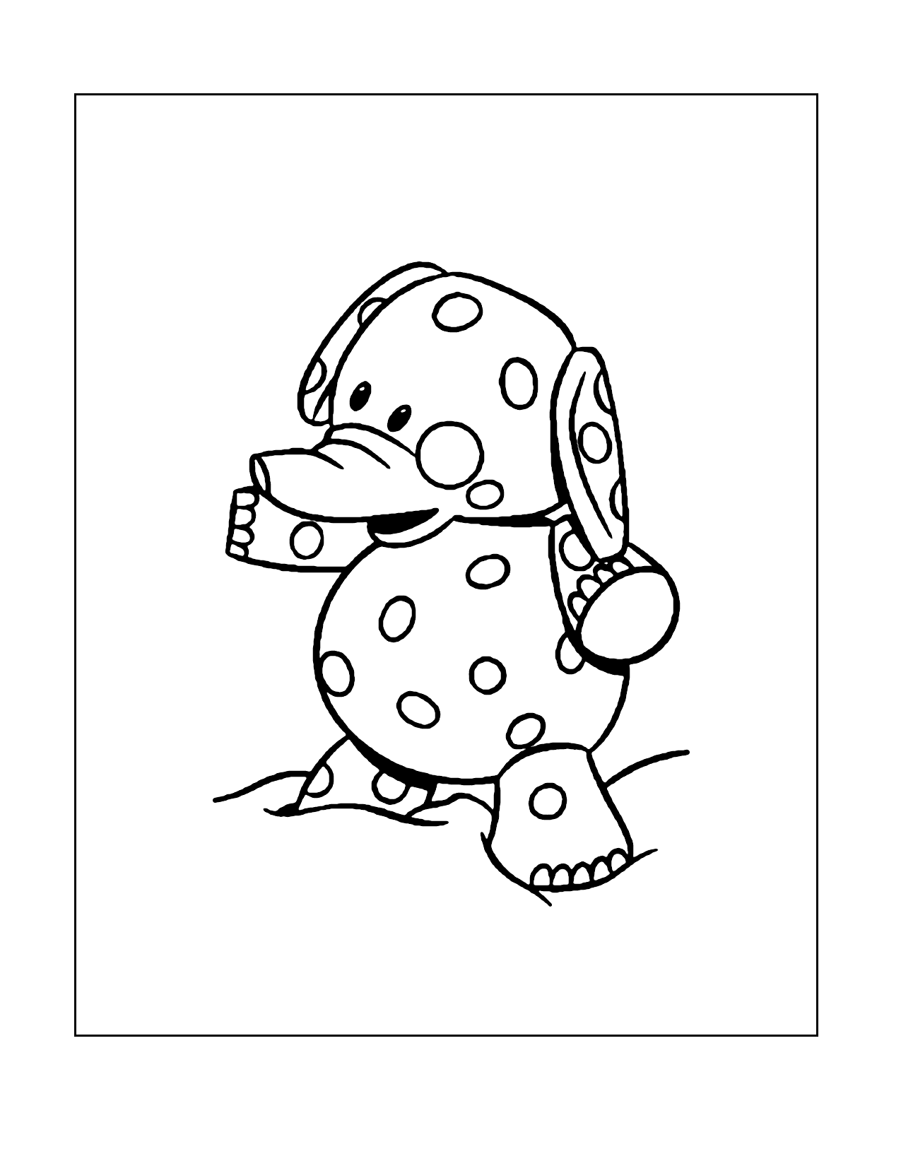 Polka Dot Elephant Toy Coloring Page