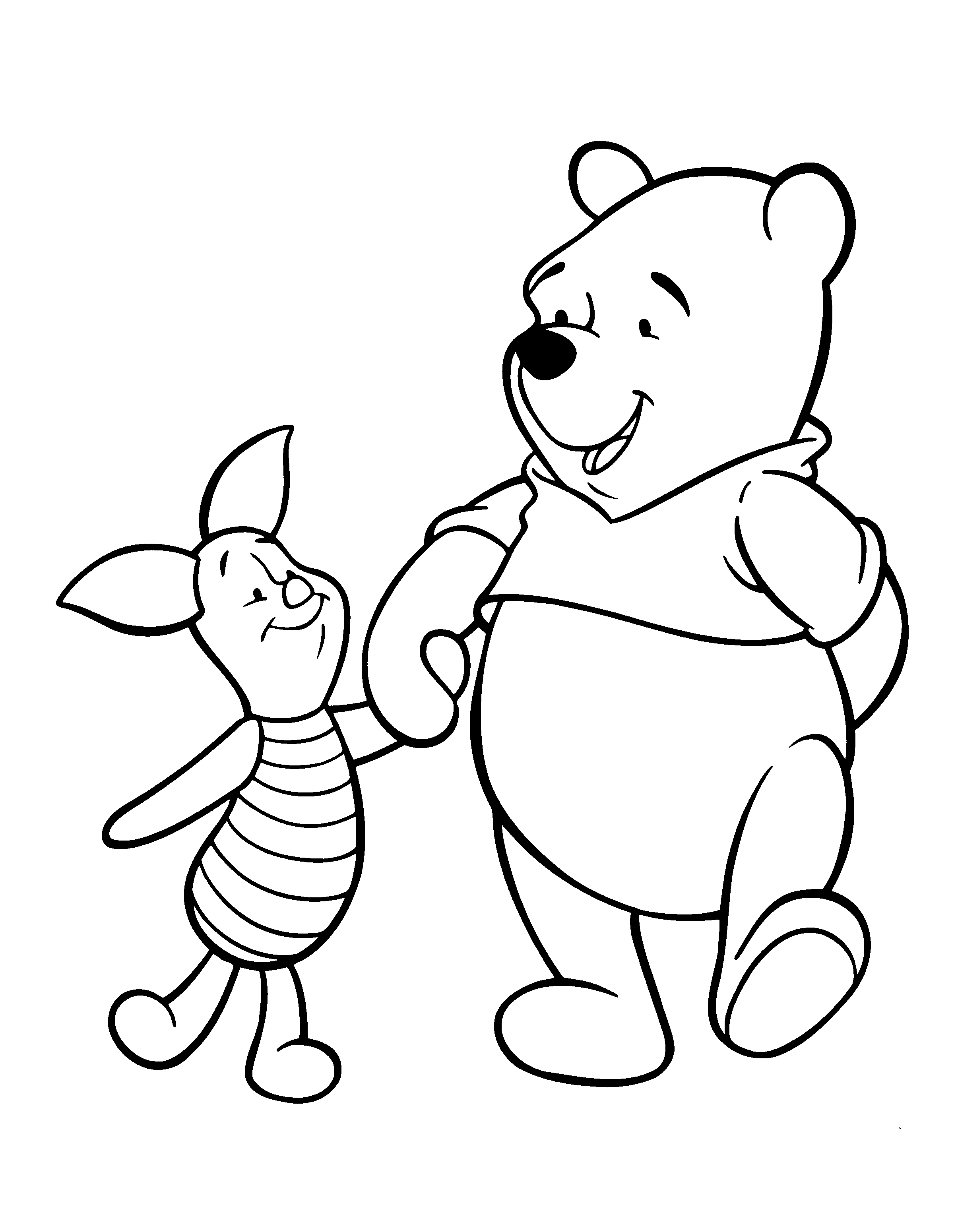 Pooh And Piglet Friends Coloring Page