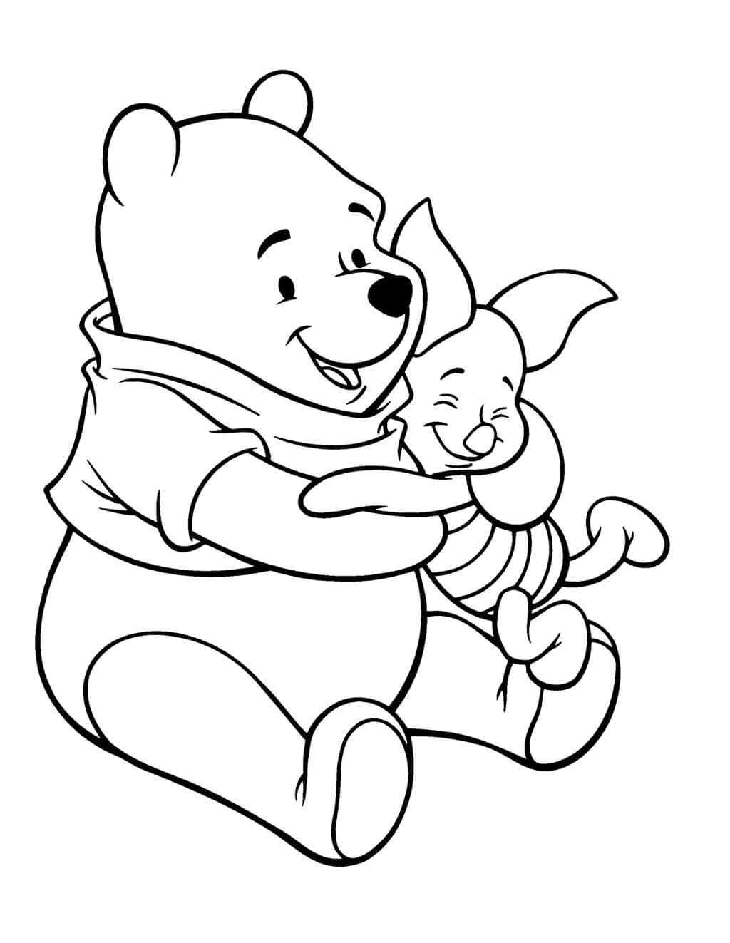 Pooh And Piglet Are Friends Coloring Page