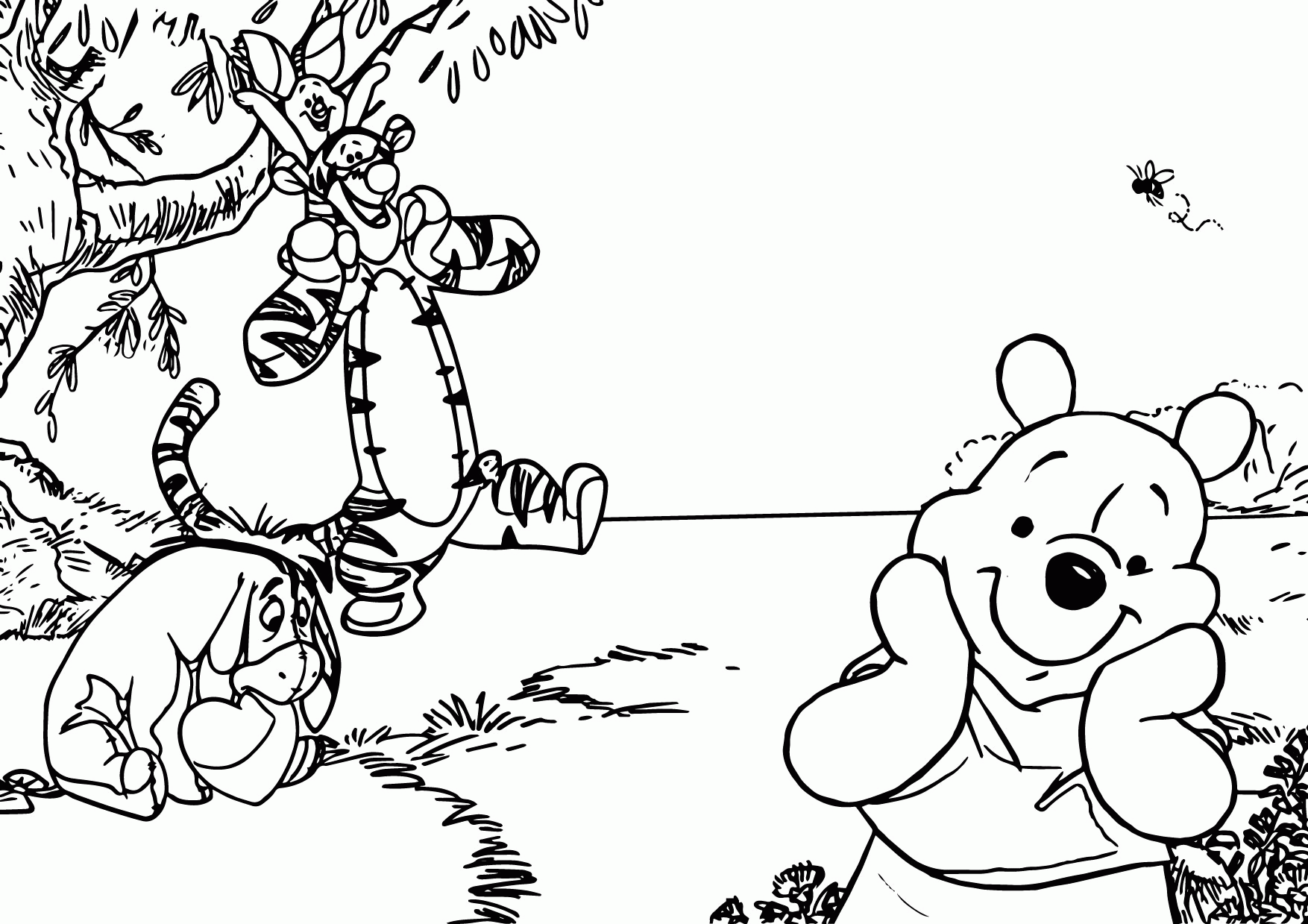 Pooh and Tigger Coloring Sheet