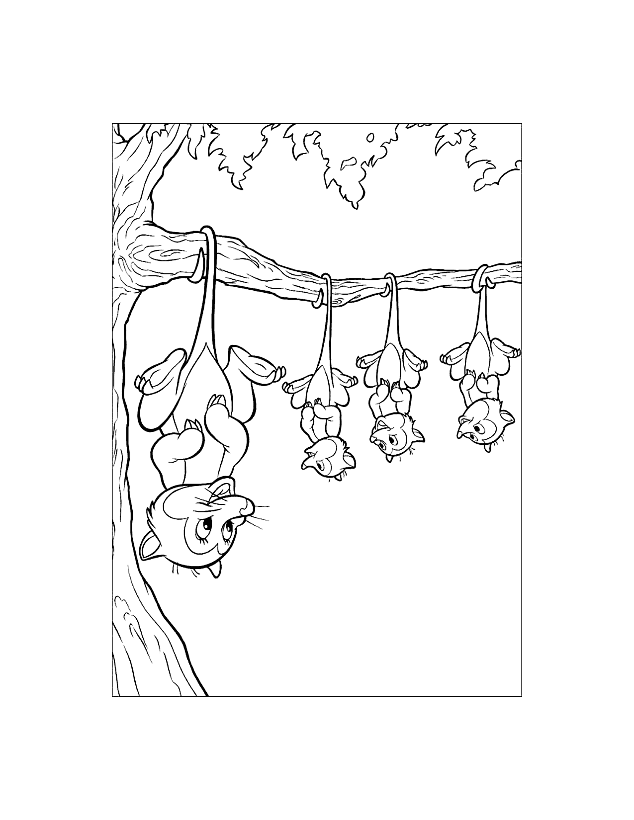 Possum Family In Bambi Coloring Page