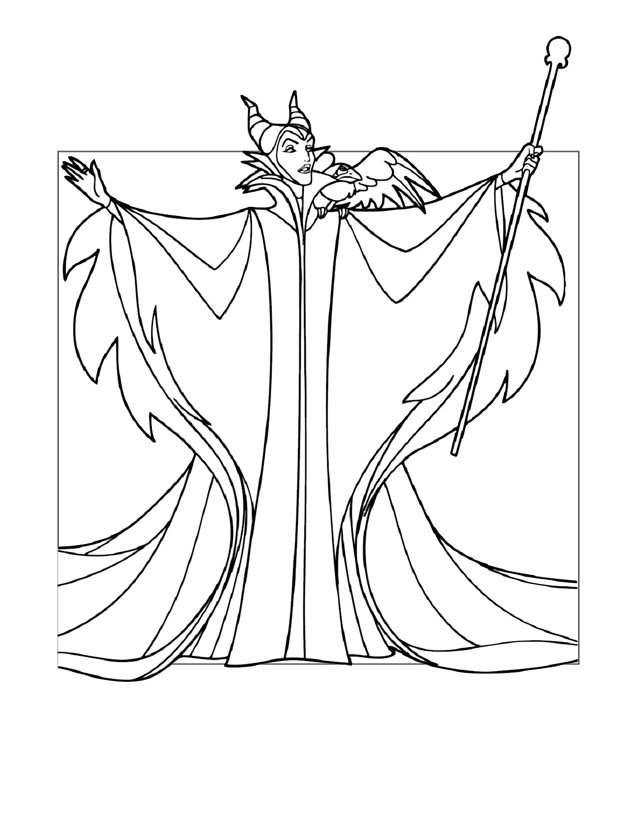 Powerful Maleficent Coloring Page