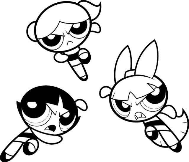 Powerpuff Girls are Ready Coloring Page