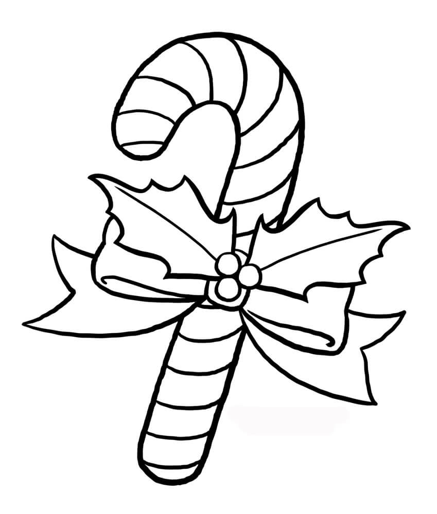 Preschool Christmas Candy Cane Coloring Page