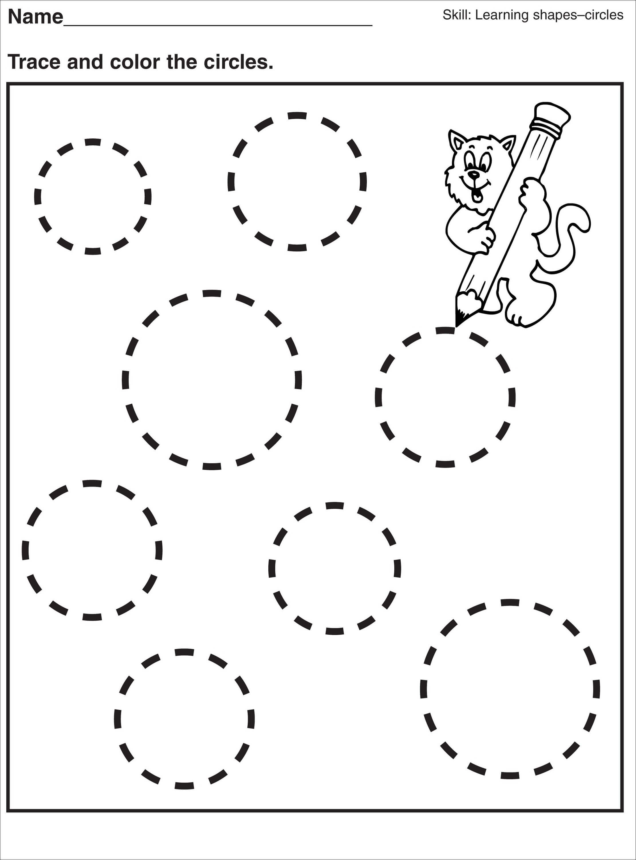 Preschool Tracing Pages Circles