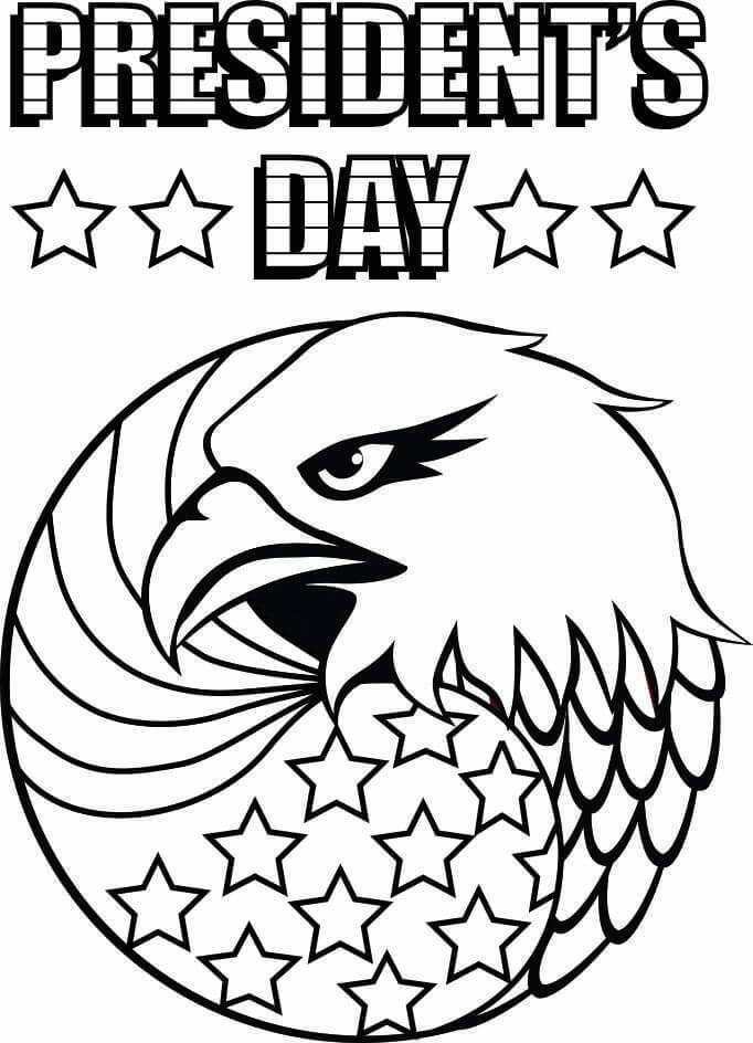 Presidents Day Eagle Coloring Page