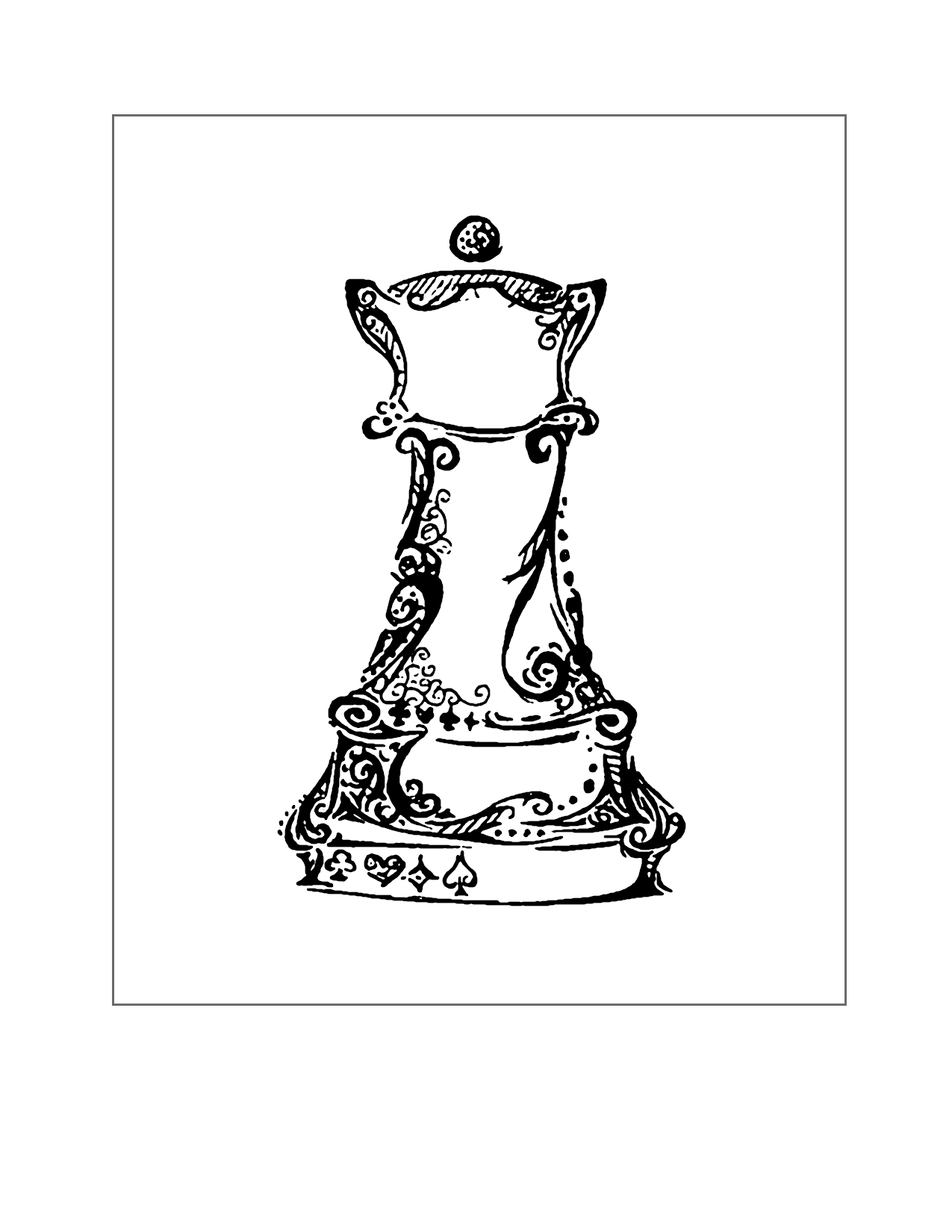 Pretty Chess Piece Coloring Page