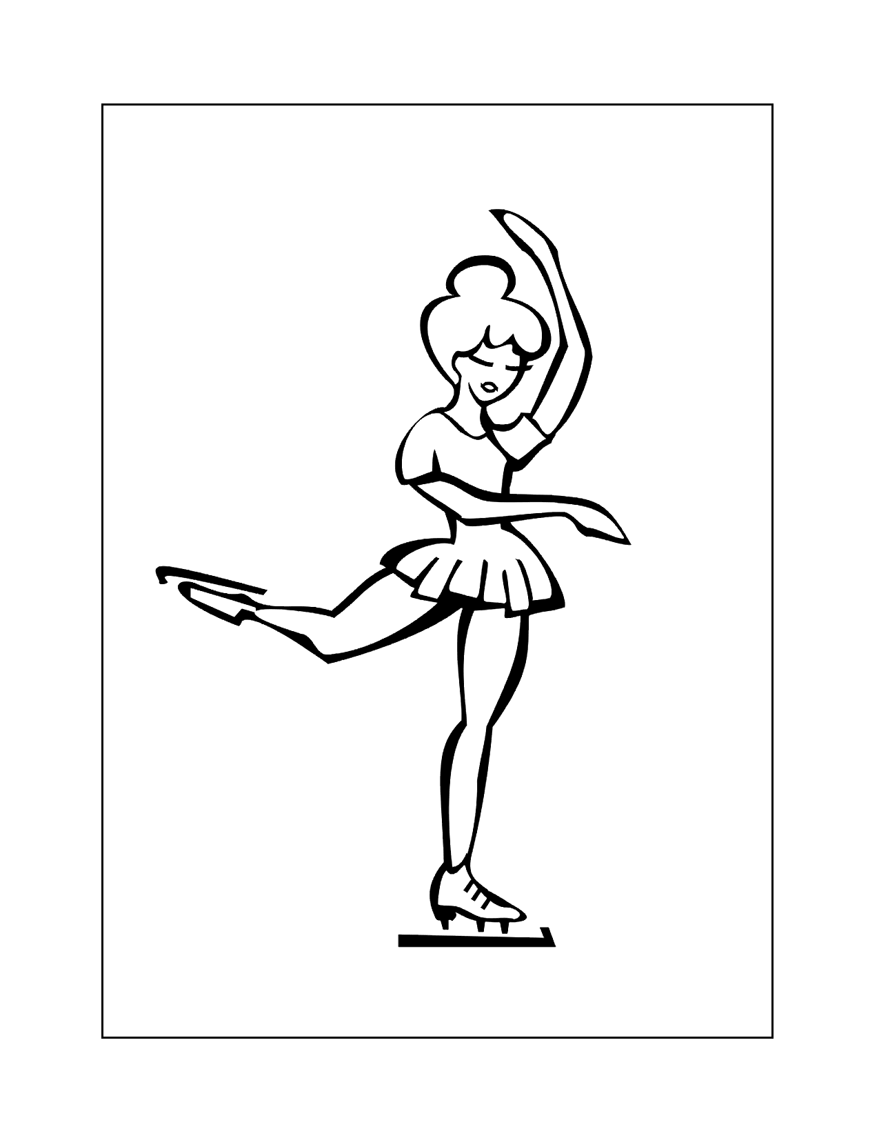 Pretty Figure Skating Character Coloring Page