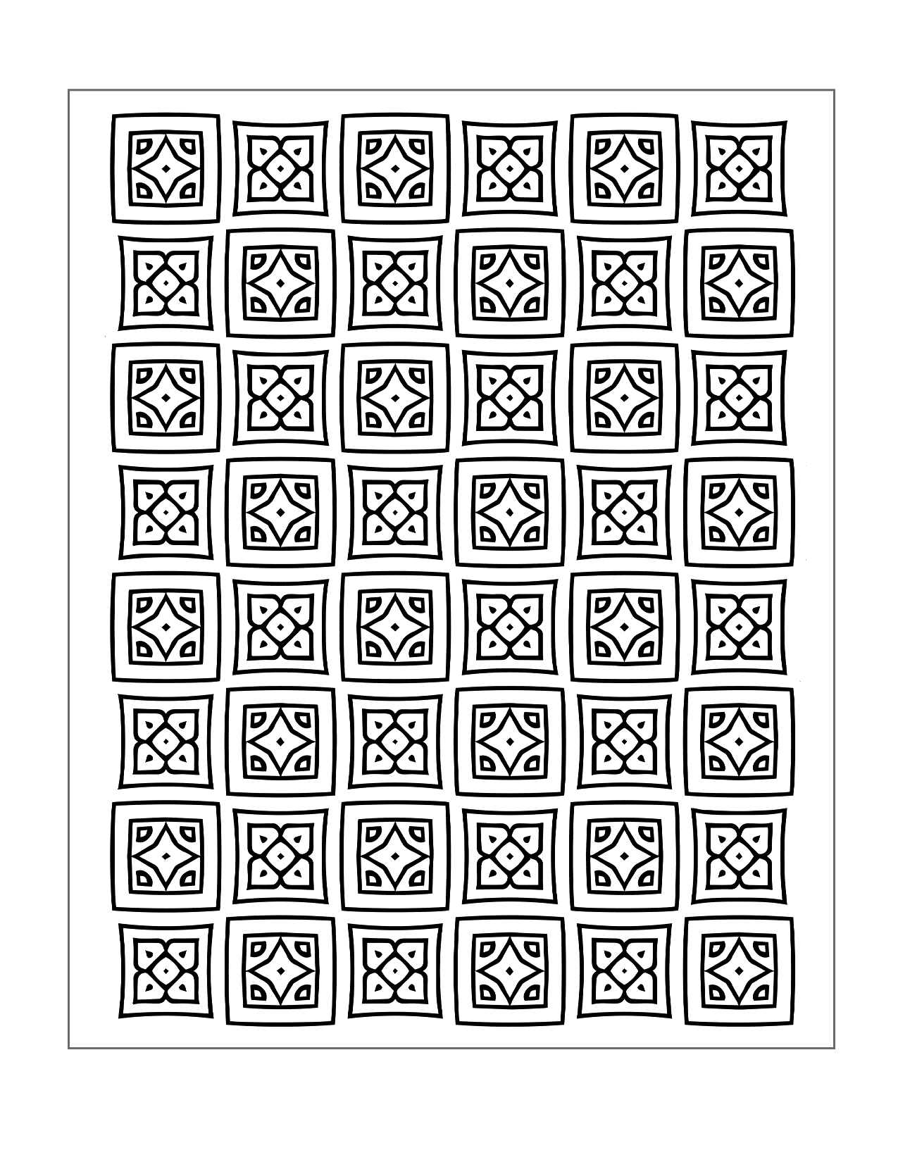 Pretty Quilt Squares Coloring Page