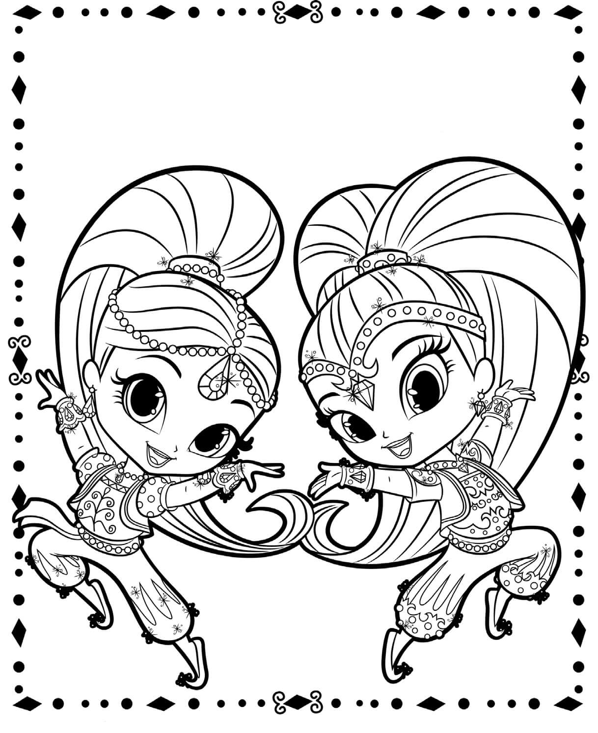 Pretty Shimmer and Shine Coloring Pages