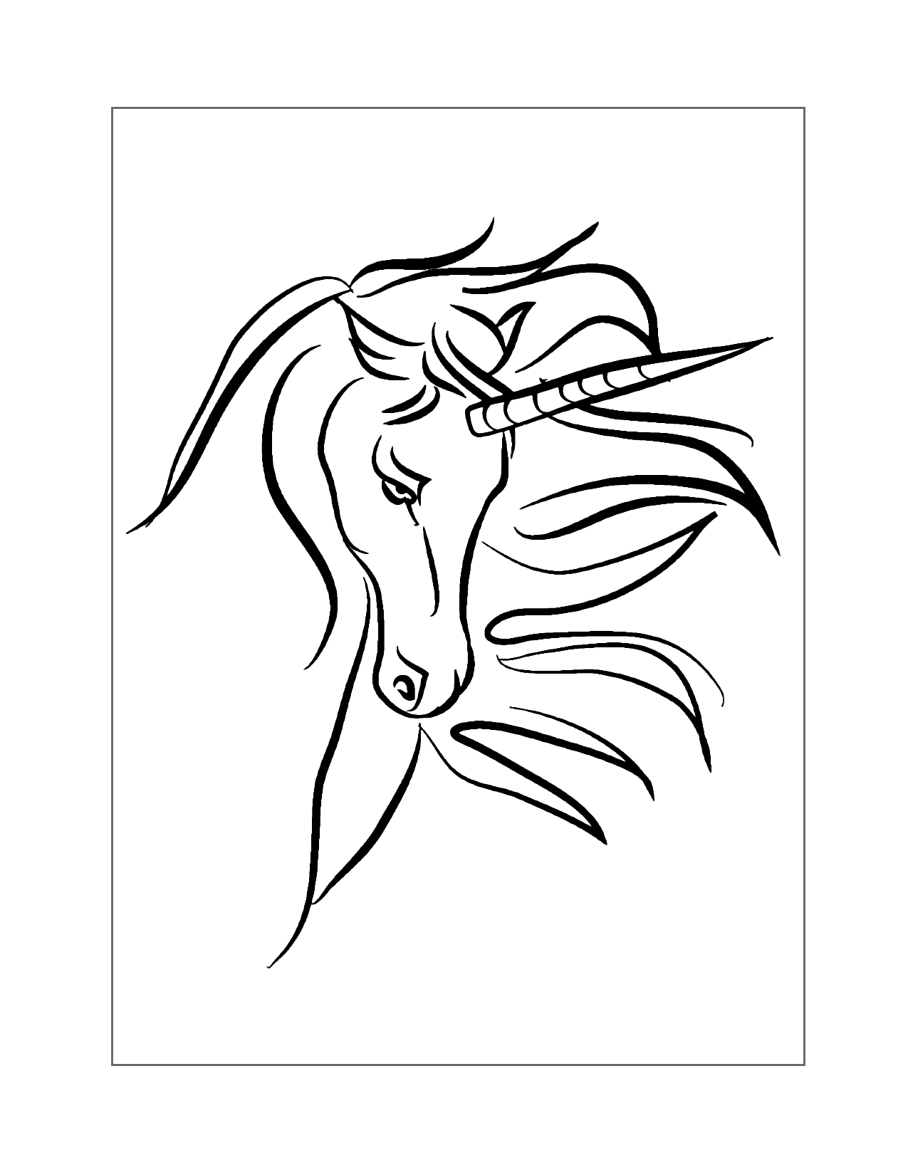 Pretty Unicorn Head And Mane