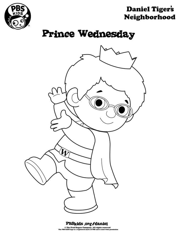Prince Wednesday Coloring Page