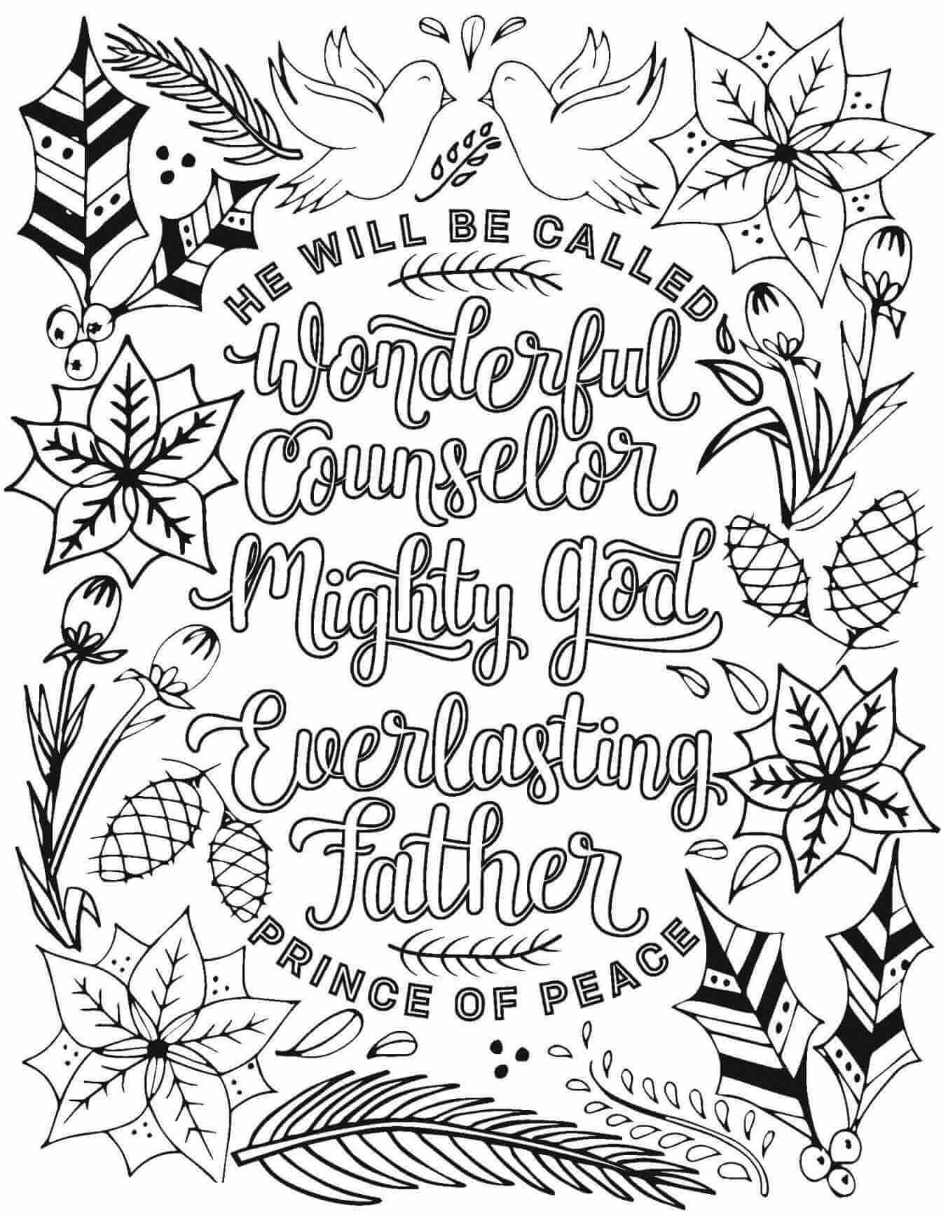 Prince of Peace Christmas Coloring Pages for Adults