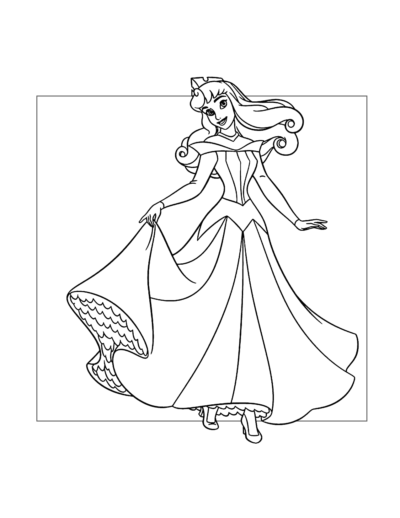 Princess Auroras Formal Dress Coloring Page