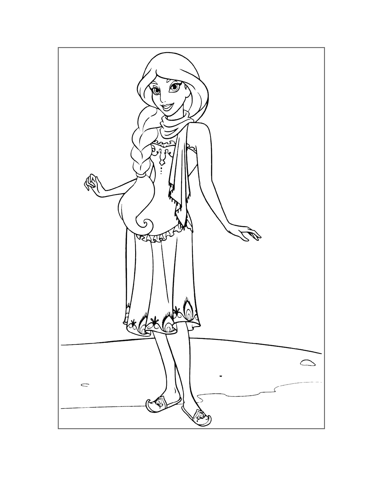 Princess Jasmines New Outfit Coloring Page