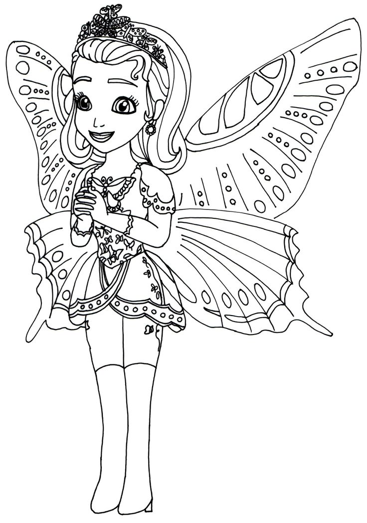 Princess Sophia with Wings Coloring Pages