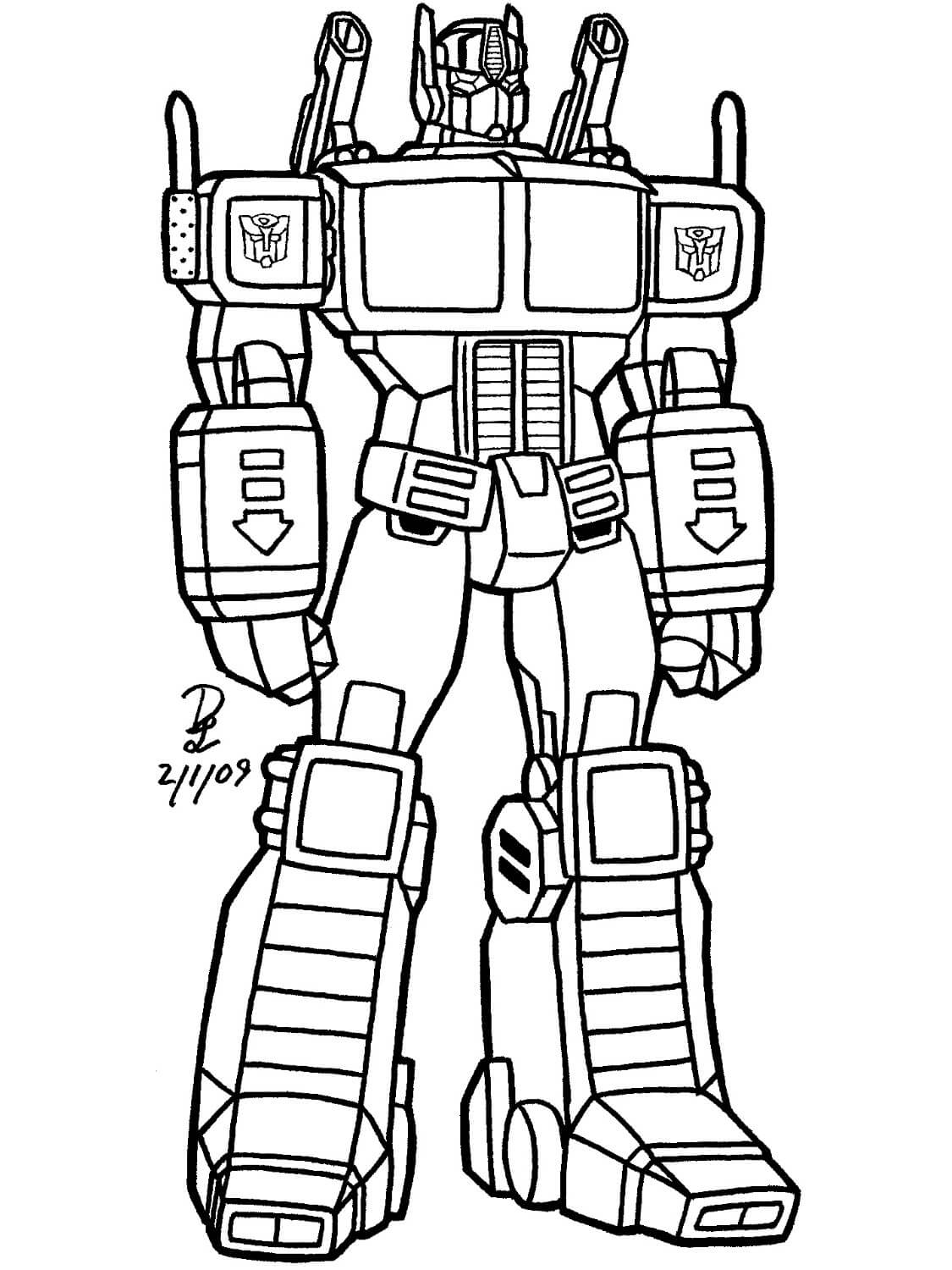 Print Transformer Coloring Page
