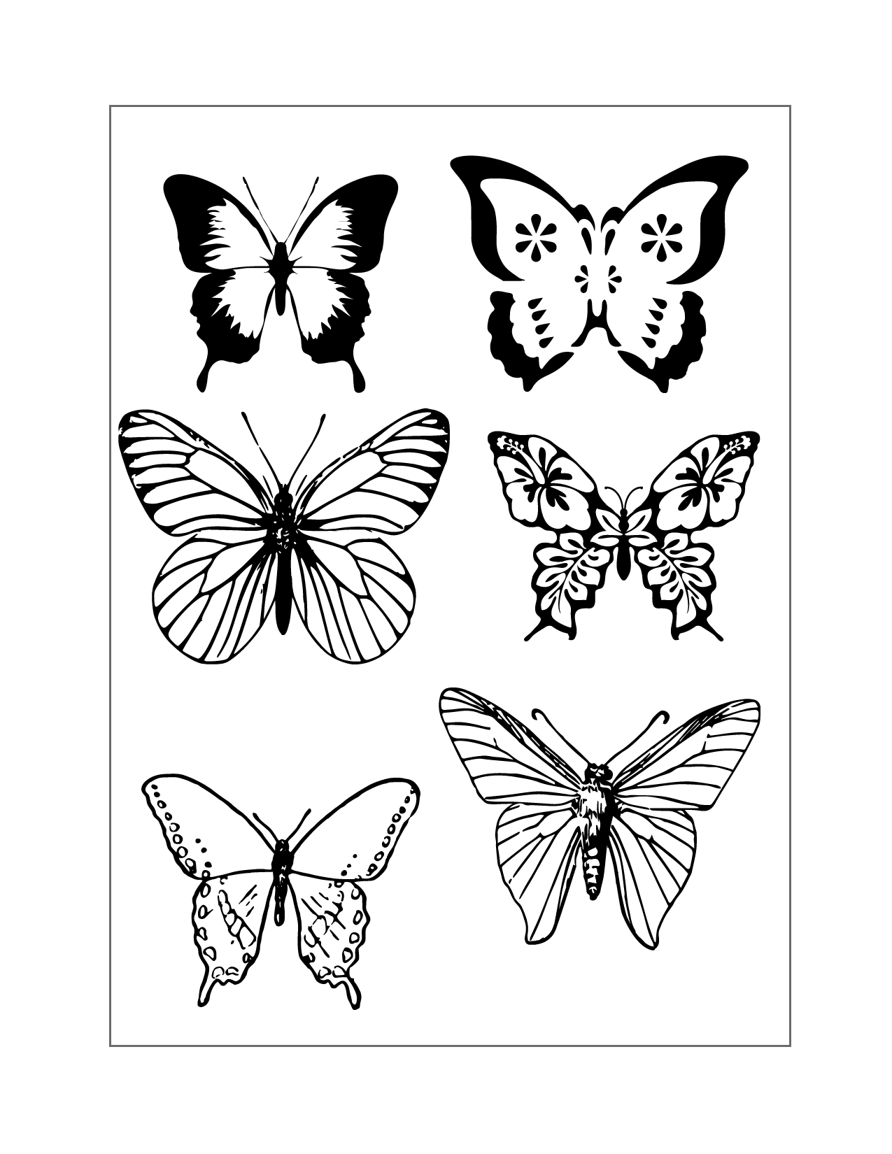 Printable Butterflies Sheet
