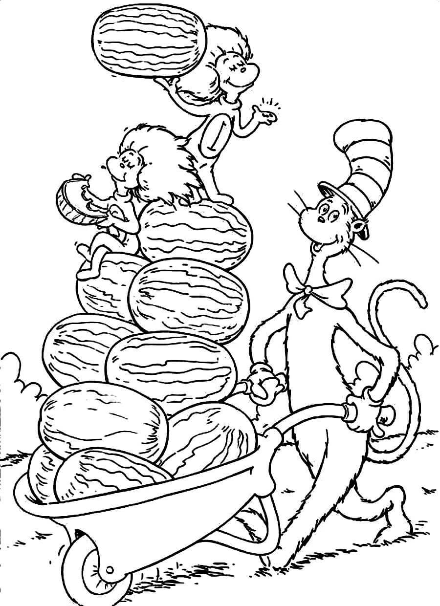 Printable Cat In The Hat Coloring Pages