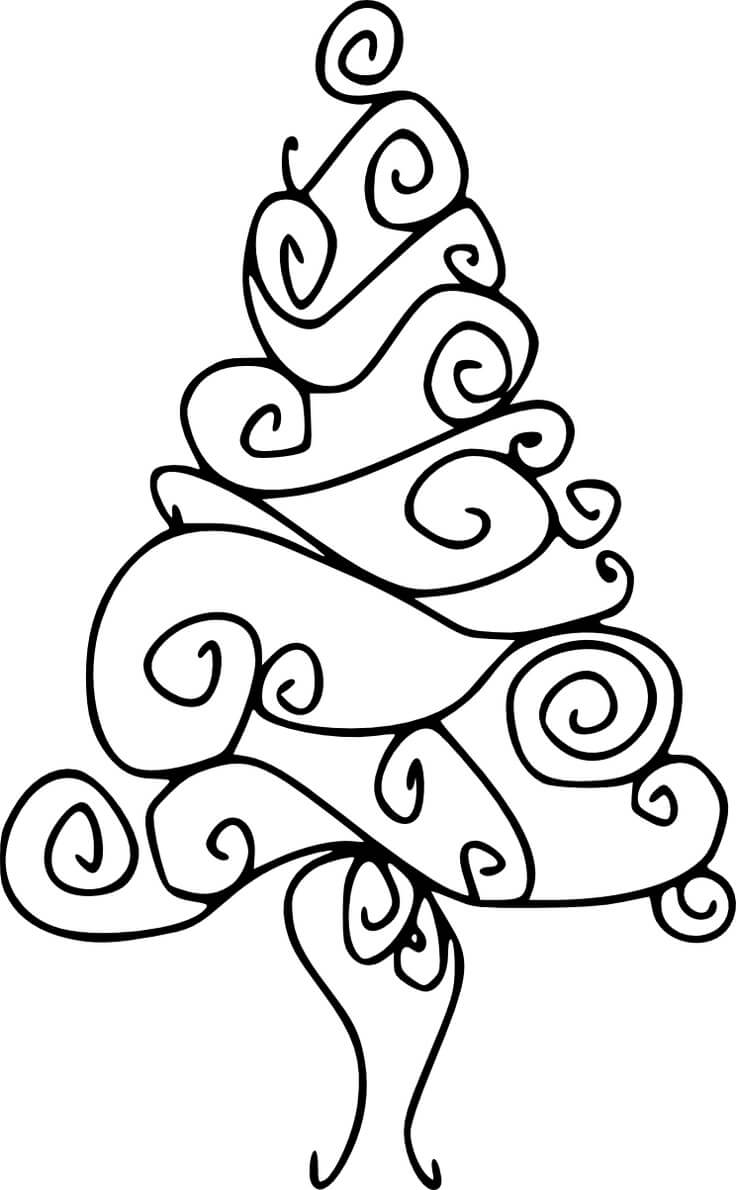 Printable Christmas Tree Coloring Pages2