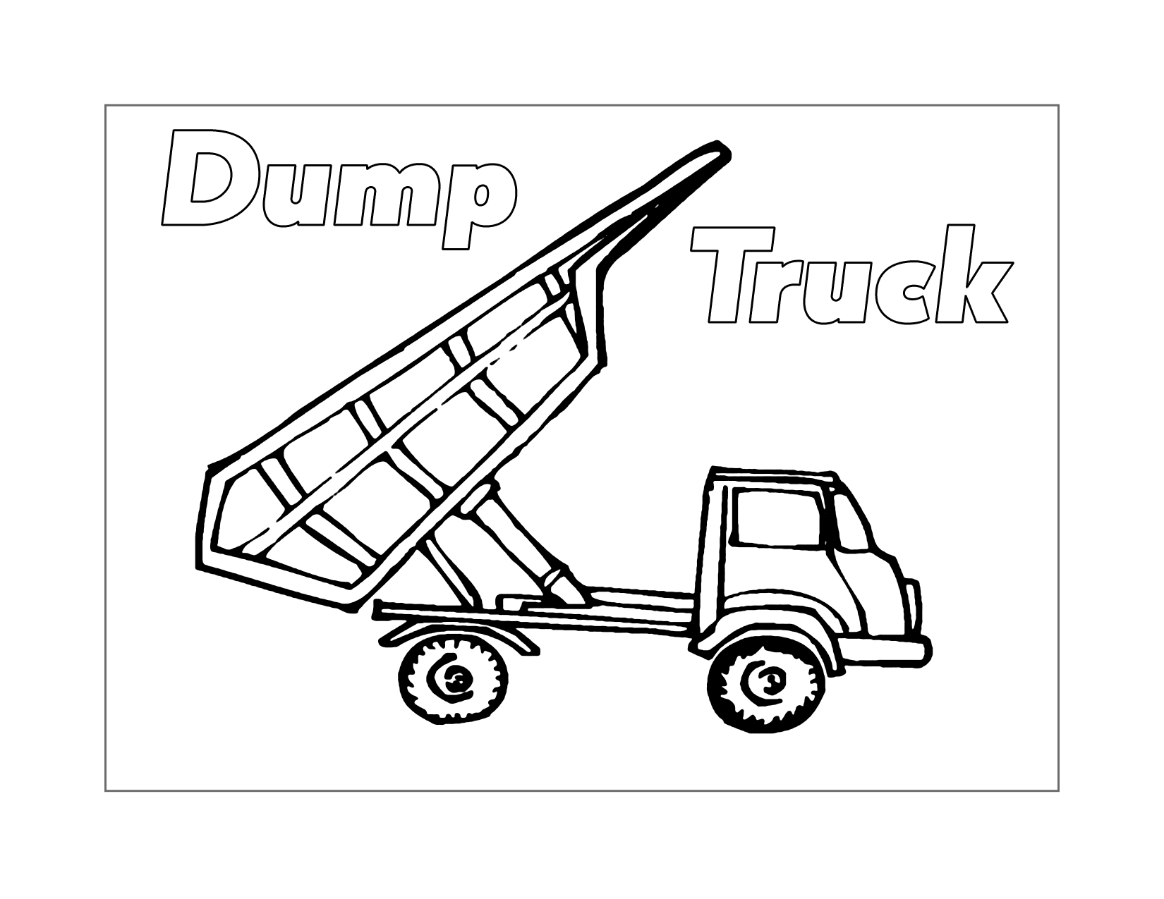 Printable Dump Truck Coloring Worksheet