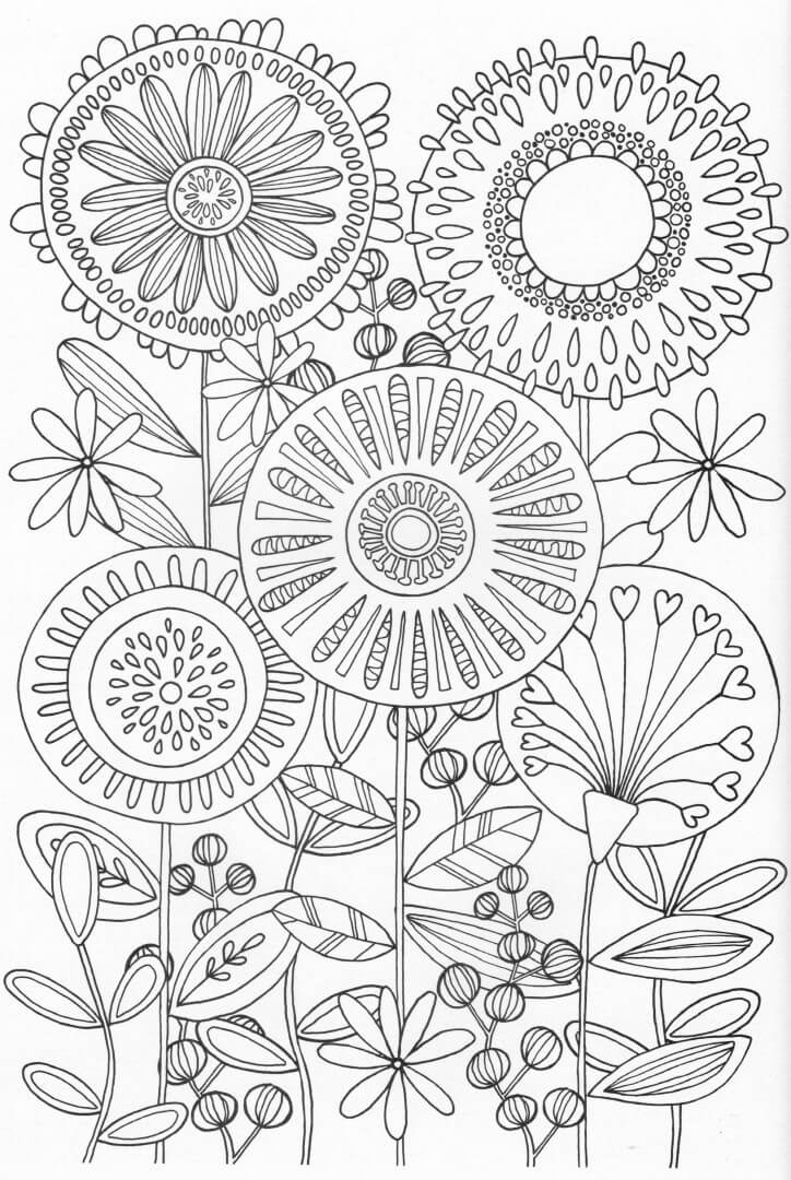 Printable Flower Coloring Pages Free