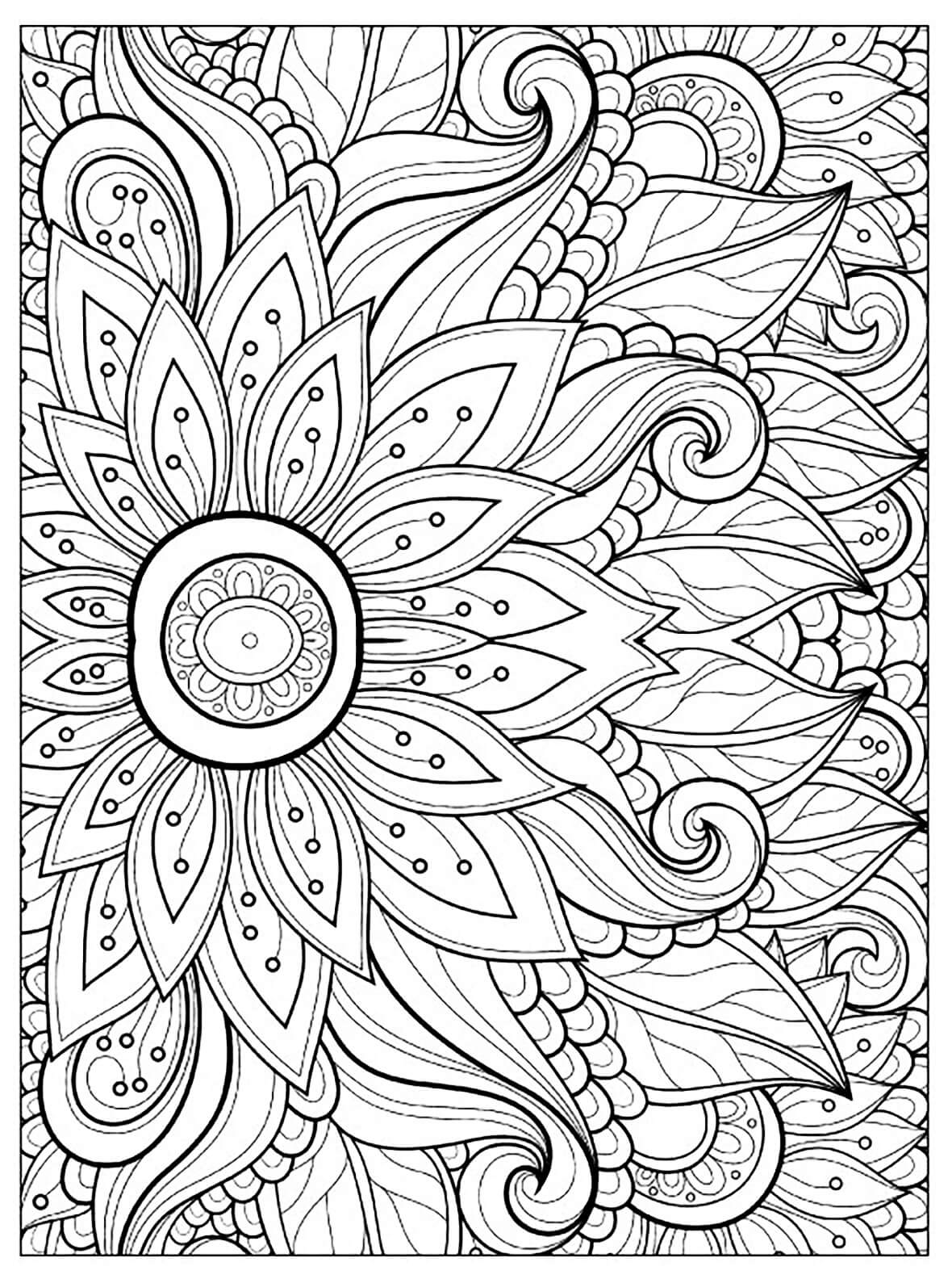 Printable Flower Coloring Pages for Adults