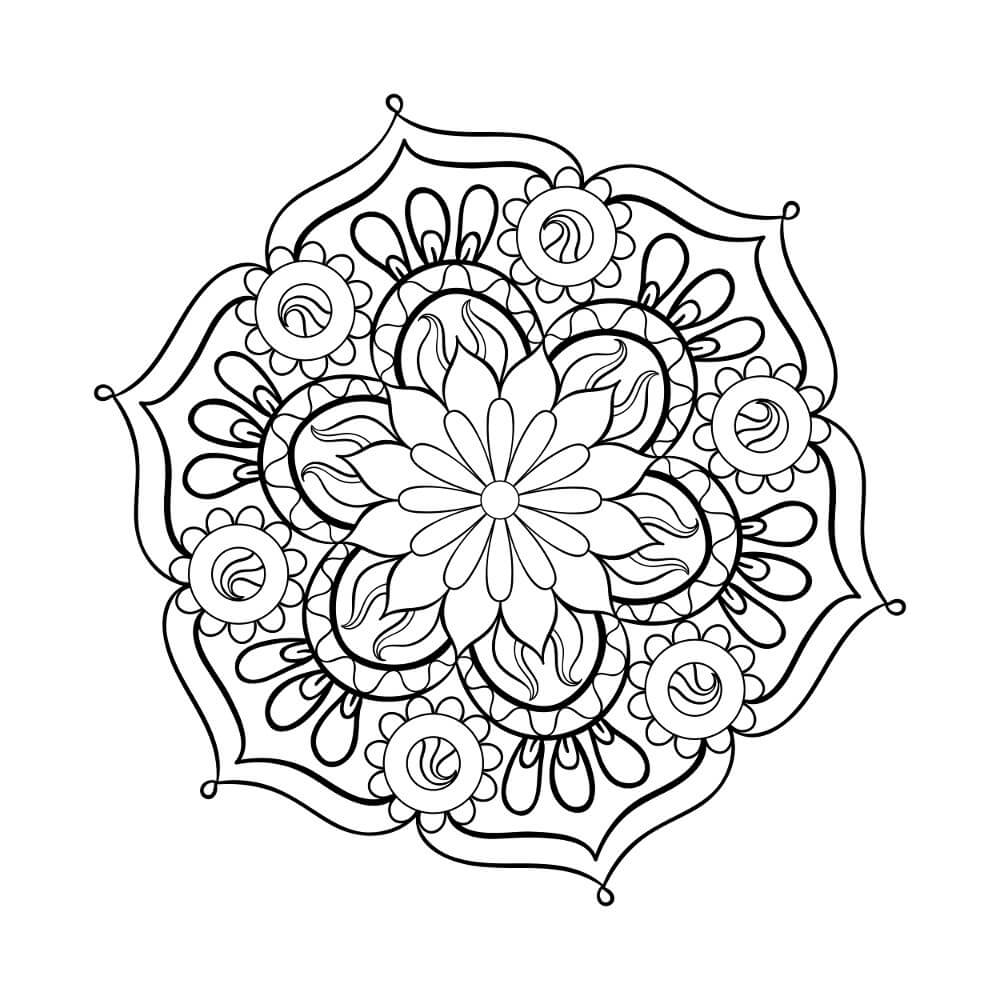 Featured image of post Flower Simple Mandala Coloring Pages Flower Simple Mandala Art / Coloring mandalas for kids might be more fun if the mandala contains simple shapes that they can relate to, such as hearts and flowers.