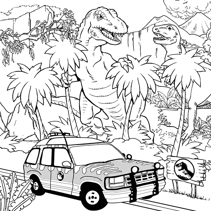 Printable Jurassic World Coloring Page