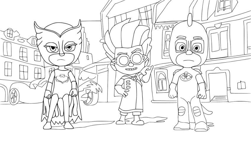 Pj Masks Coloring Pages Coloring Rocks