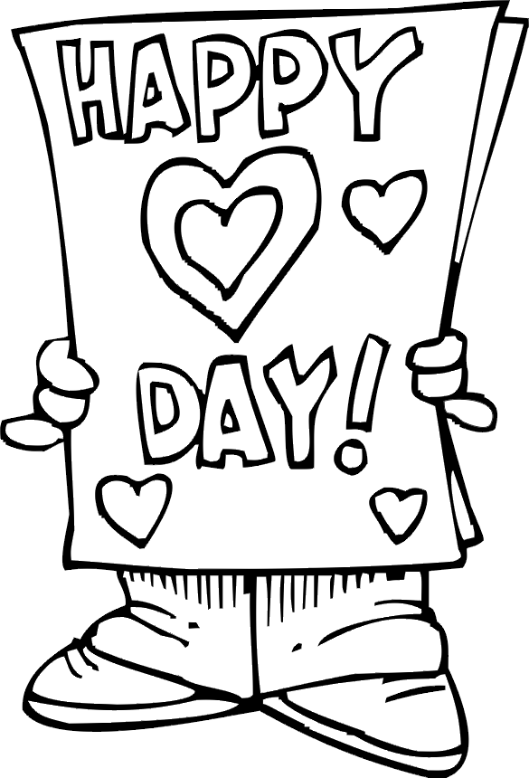 Printable Valentines Day Card for Adult Coloring