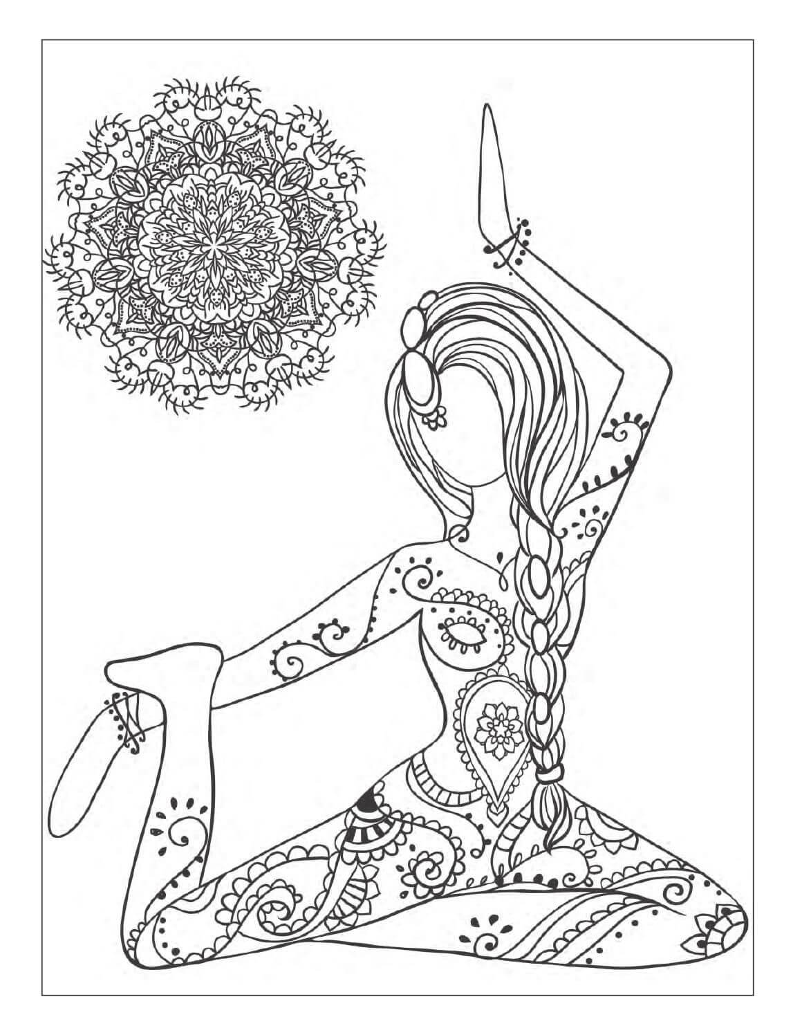 Printable Yoga Pose Coloring Page