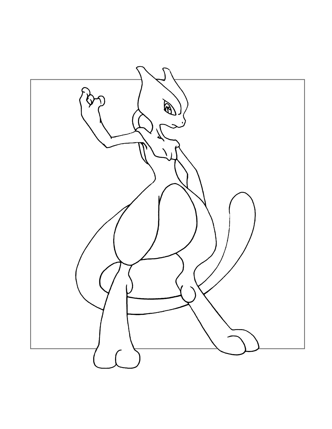 Psychic Mewtwo Pokemon Coloring Page