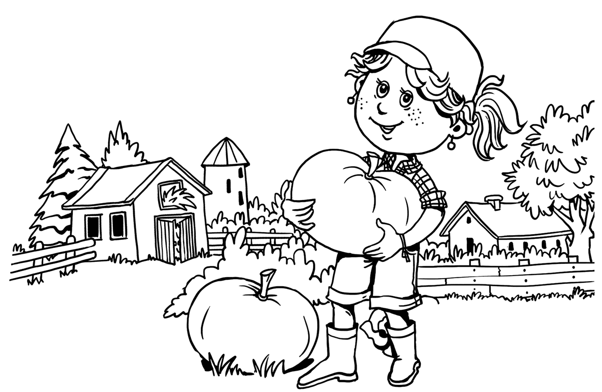 Pumpkin Farmer Coloring Page