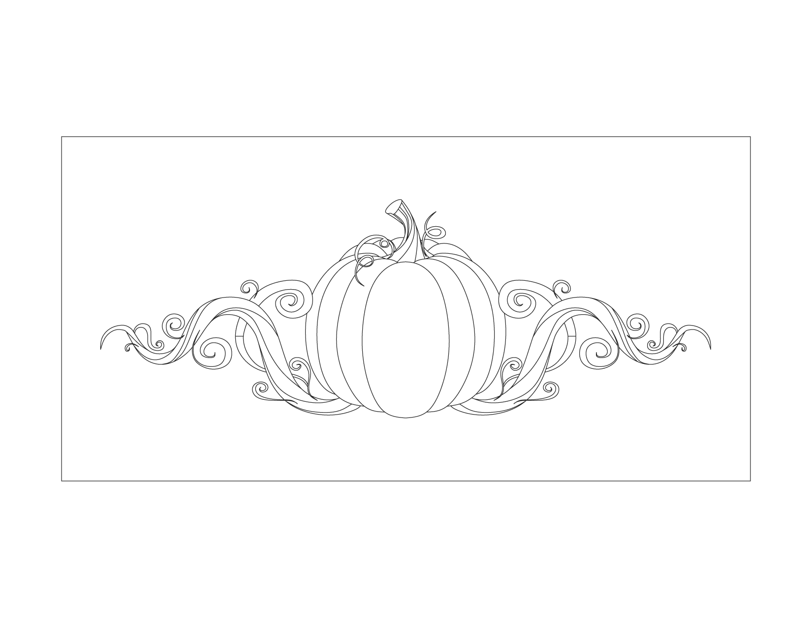 Pumpkin And Vine Coloring Page