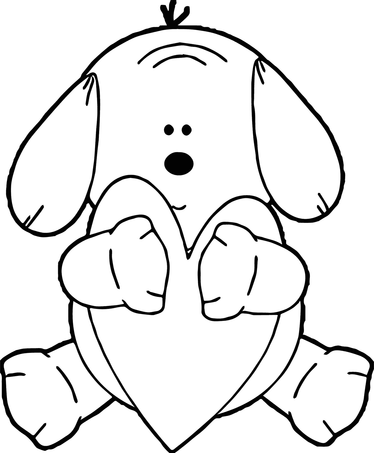 Puppy Heart Coloring Page