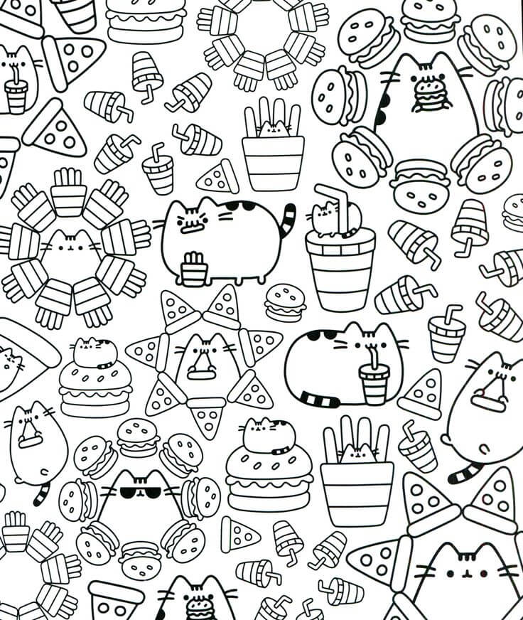 Pusheen Coloring Pages Coloring Rocks