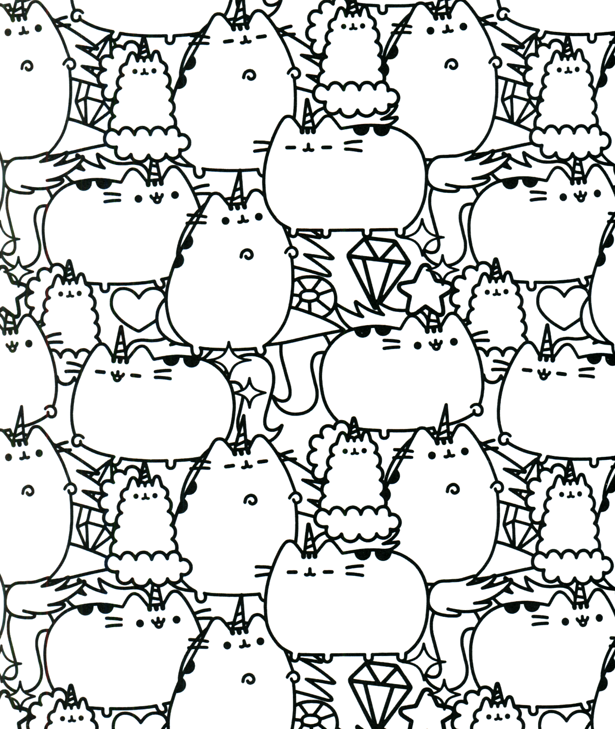 Pusheen Cat Coloring Page