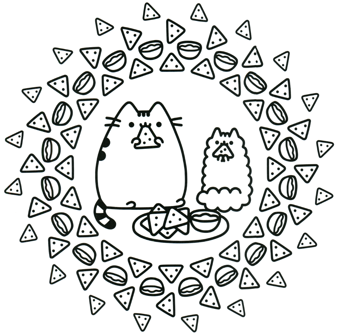 Pusheen Nachos Coloring Pages