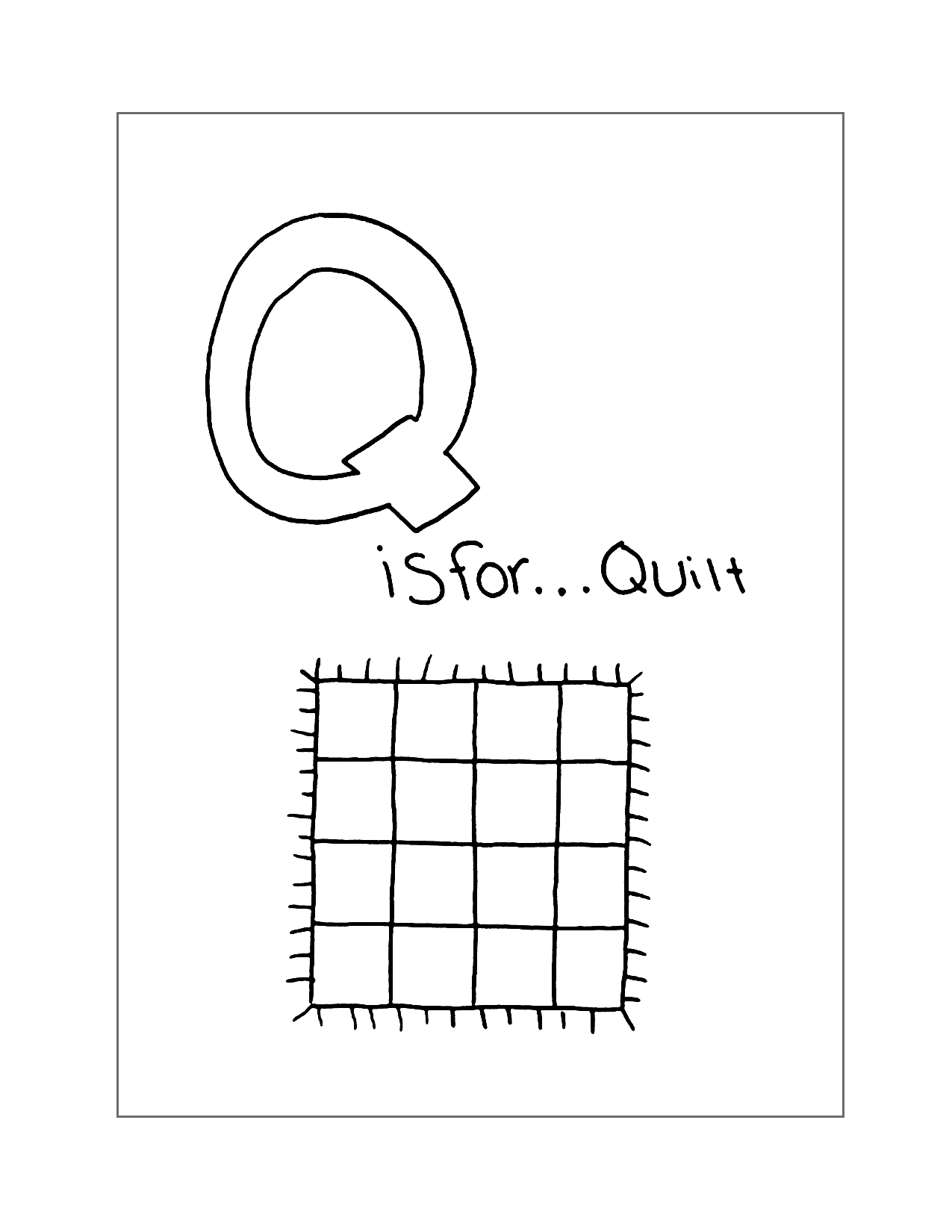 Q Is For Quilt Coloring Page
