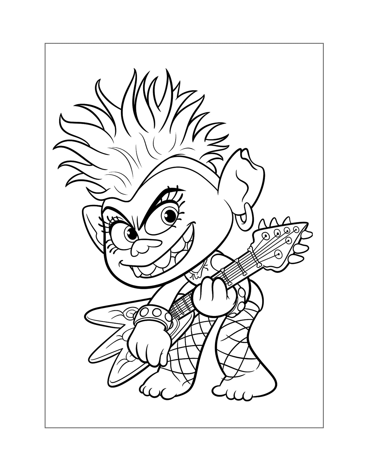 Queen Barb Trolls Coloring Page