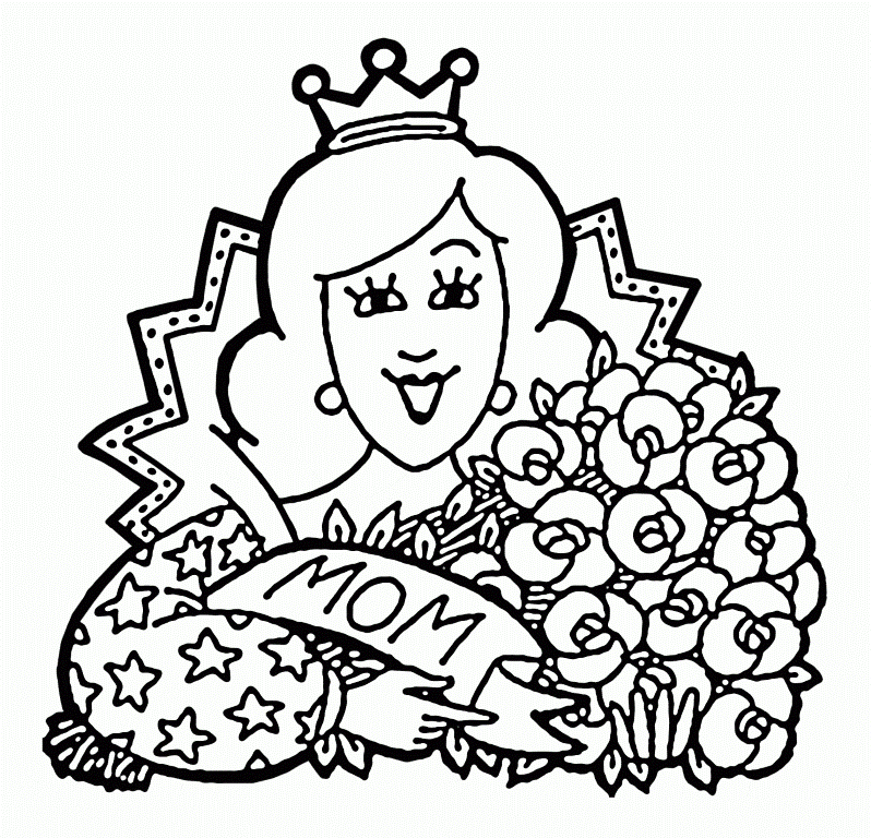 Queen Mom Mothers Day Coloring Pages