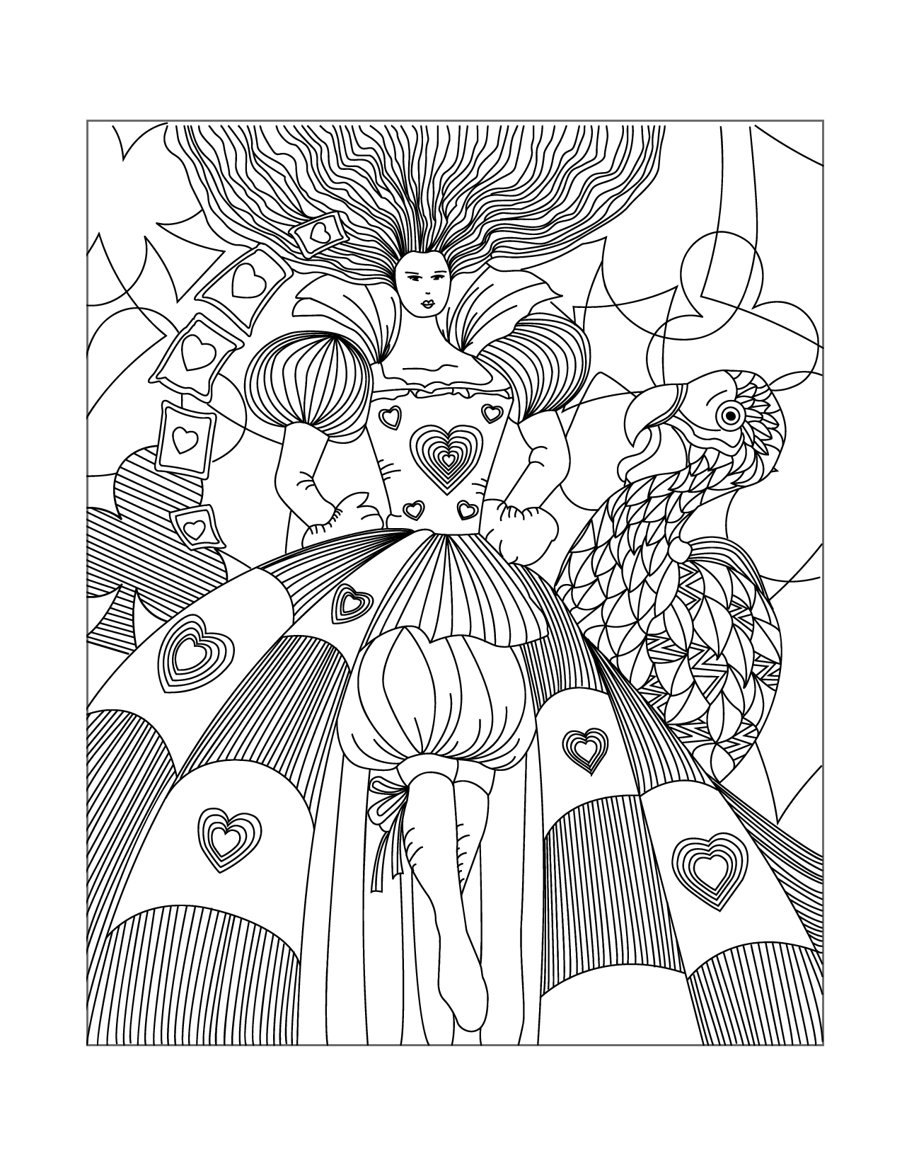 Queen Of Hearts Coloring Page