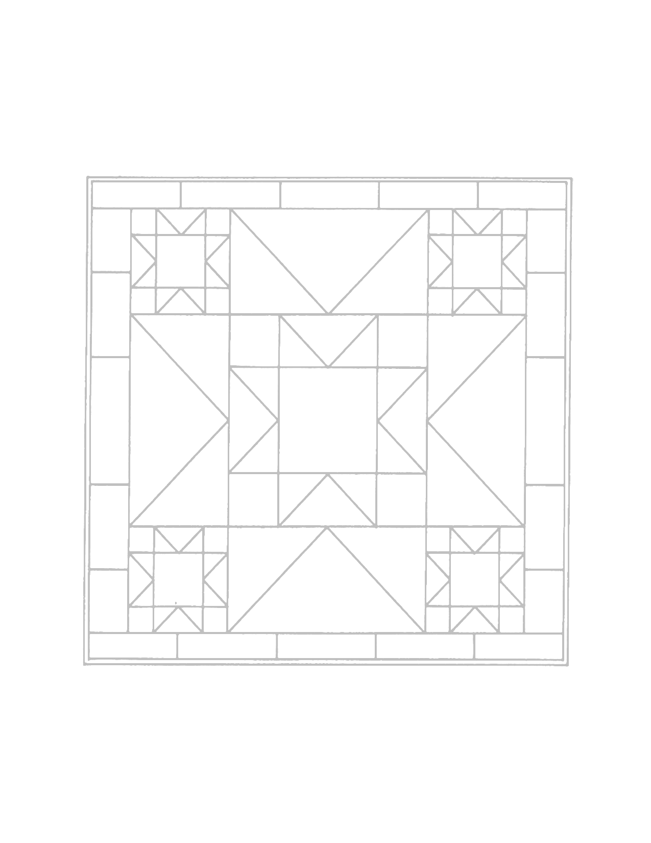 Quilt Pattern Traceable Coloring Page