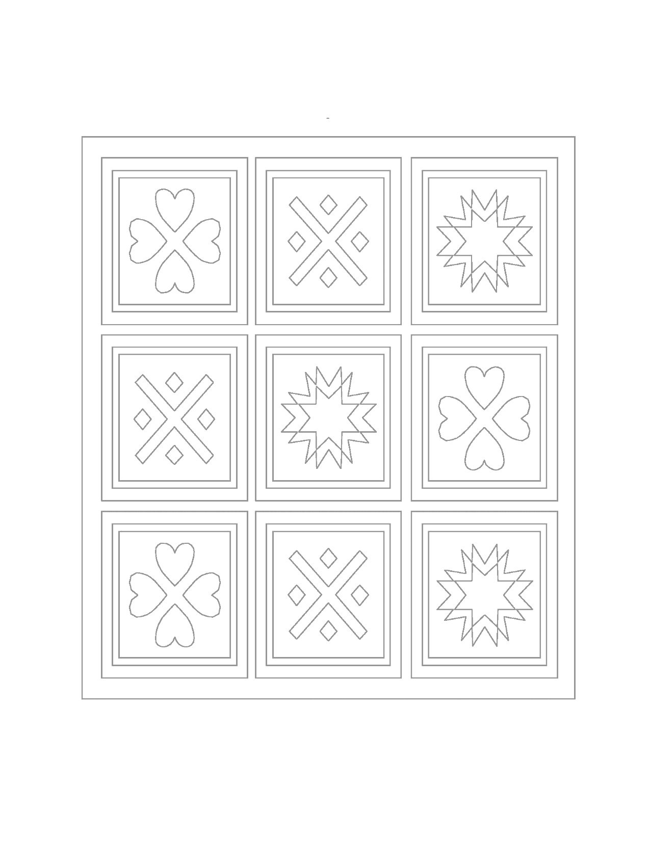 Quilt Squares Traceable Coloring Page