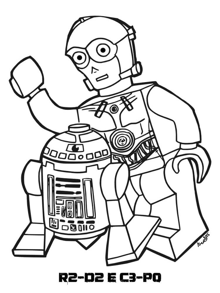 R2D2 C3PO Lego Star Wars Coloring Pages