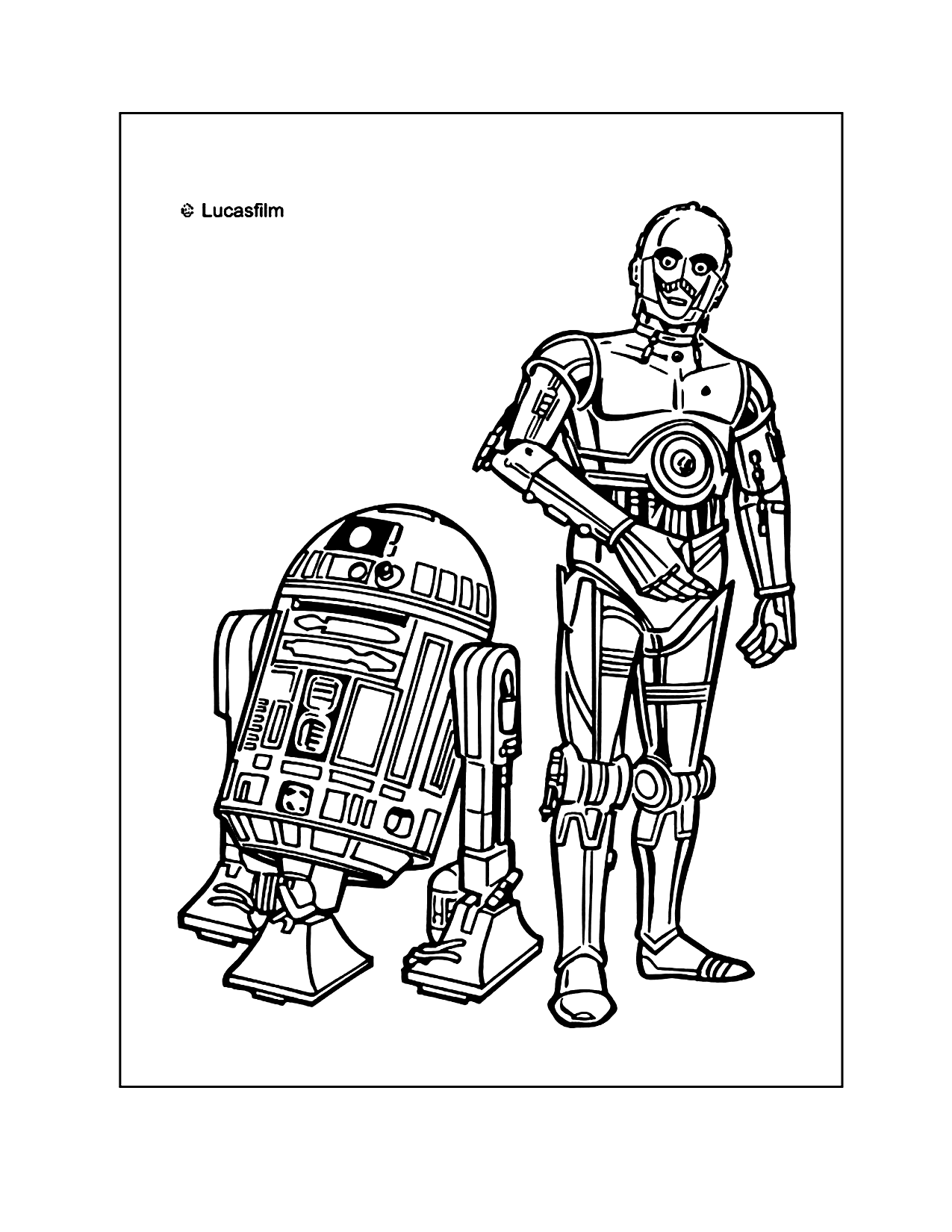 R2d2 And C3po Star Wars Coloring Page