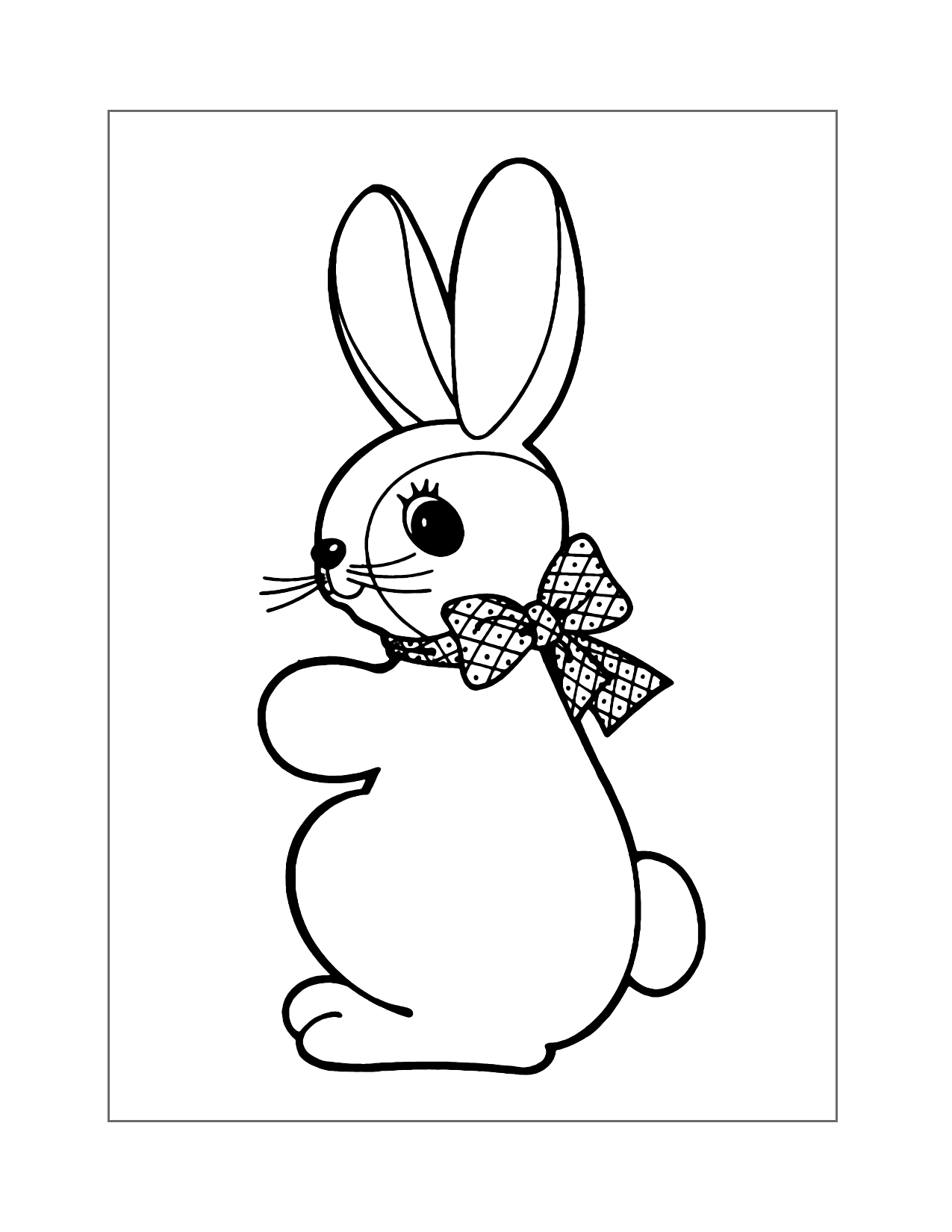 Rabbit Doll Toy Coloring Page