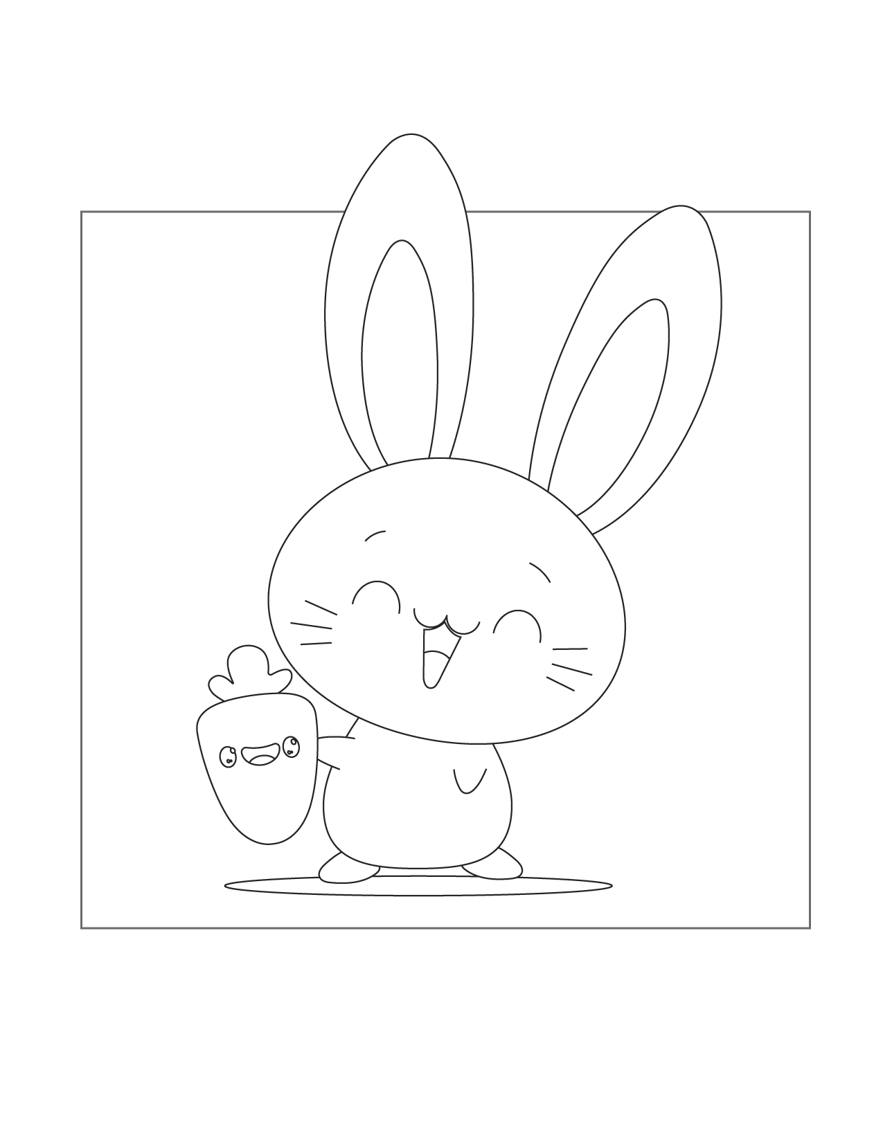 Rabbit And Carrot Coloring Page