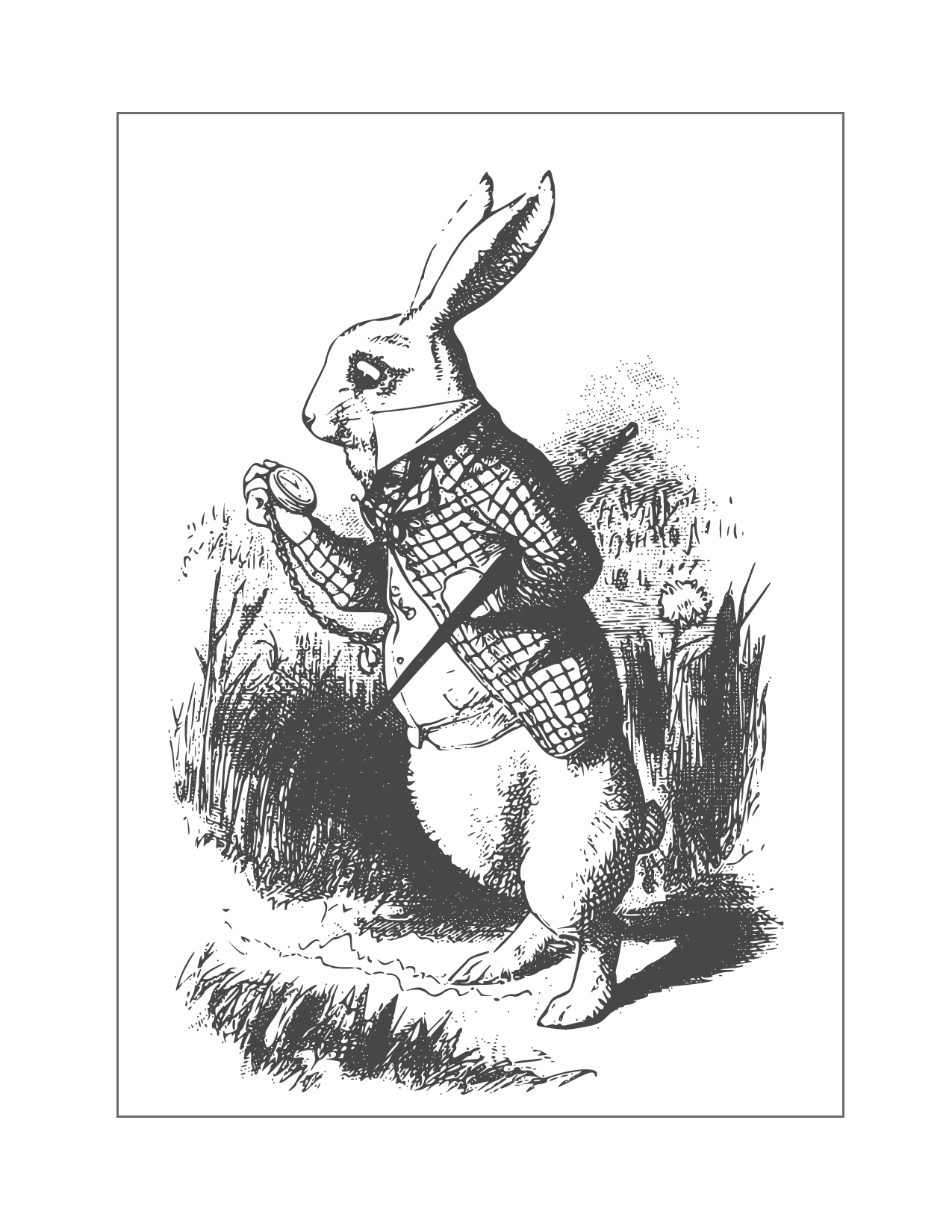 Rabbit Is Late Coloring Page